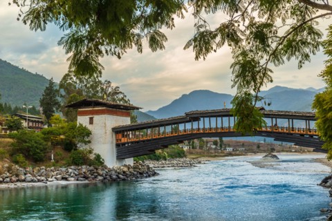 Bridge leading to Punakha dzong