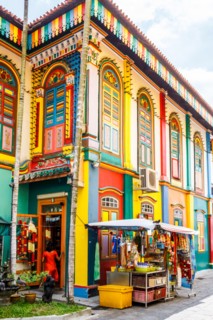 Colourful building in Little India, Singapore