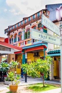Colourful building in Little India, Singapore