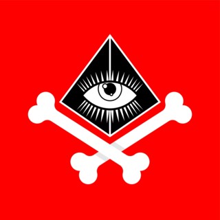 All-seeing eye and bones. secret sign of arcane society