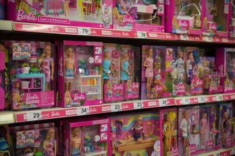 MELUN - FRANCE - DECEMBER 2021: view on the barbie game in a toy department at a merchant