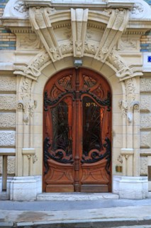 Art Nouveau door at 3 Square Rapp, Paris