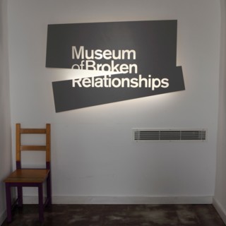 A sign at the Museum of Broken Relationships in Zagreb, Croatia.