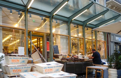 Seafood sold during christmas season at Maison Plisson, general food store, restaurant, Paris, France.