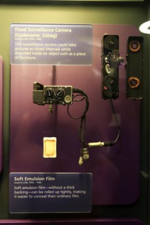 Fixed Surveillance spy camera showing at International Spy Museum.Washington D.C.USA