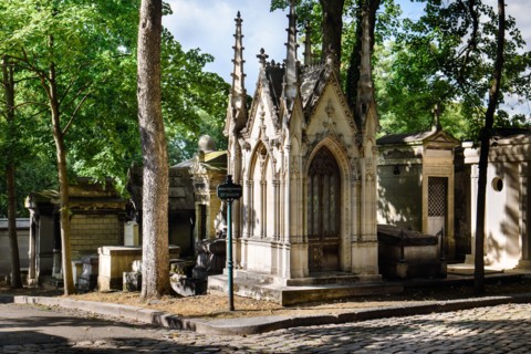 Tombs of Montmartre Cemetery in Paris