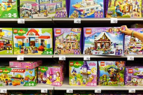 Lego toys in a store