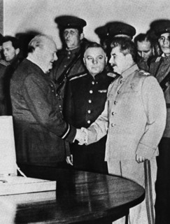 Winston Churchill  with Stalin at the Teheran Conference. 27th November 1943