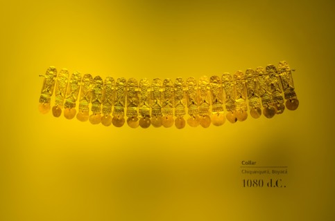 Precolumbian gold object exhibited at the Bogota Gold Museum