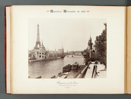 WORLD EXPO PARIS 1900 - PERSPECTIVE ON THE SEINE - FOR MAKING BRIDGE ALMA Exposition Universelle Paris 1900. Perspective sur la Seine - vue prise du pont de l'Alma. Photographie de Neurdein Frères. Mu...