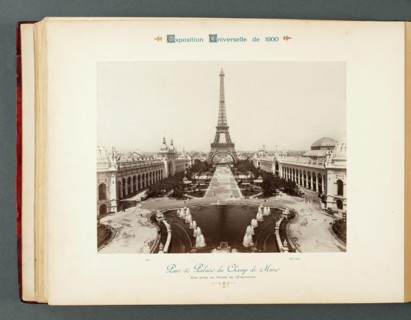 WORLD EXPO PARIS 1900 - PALACE PARK AND FIELD MARCH Exposition Universelle Paris 1900. Parc et palais du Champ de Mars - vue prise du Palais de l'Electricité. Photographie de Neurdein Frères. Musée de...