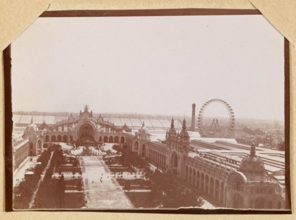 Album of the Universal Exhibition of 1900. General view of the Champ de Mars Anonyme. Album de l'exposition universelle de 1900. vue générale du Champ de Mars. 1900. Musée des Beaux-Arts de la Ville d...