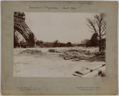 Works Exhibition in April 1899. Works around the Eiffel Tower for the Universal Exhibition in 1900, 7th arrondissement, Paris Travaux autour de la tour Eiffel pour l'Exposition universelle de 1900. Pa...