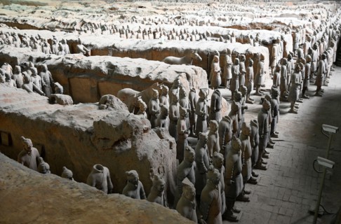 Terracotta Army, funerary sculptures buried with Emperor Qin Shi Huang in 210-209 BC, UNESCO World Heritage Site, Xian, Shaanxi, China, Asia