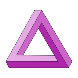 Optical Illusion, Penrose Triangle, Illustration