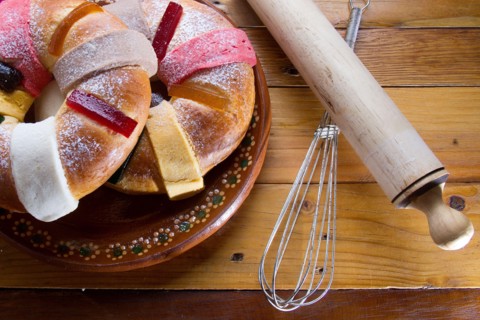 Traditional mexican kings day bread