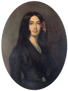 George Sand', French novelist and early feminist, c1845. Portrait by French artist Auguste Charpentier of Amandine Aurore Lucie Dupin whose pen-name was George Sand (1804-1876). It was discovered in t...