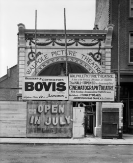 WALPOLE PICTURE THEATRE, Ealing, London. Cinematograph opening in July 1912. Photograph commissioned by Bovis Ltd of their building by architect J S Beard. Photographed in June 1912 by Bedford Lemere ...