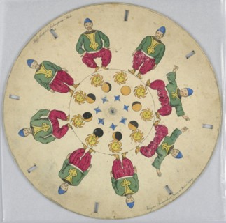 Optical Toy, Phenakistiscope Disc with Dancing Man, ca. 1835