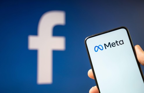 Cracow, Poland - October 29, 2021:  Mark Zuckerberg announced facebook logo change to meta and creates metaversum that integrates services.