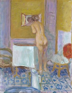 Nu a` l'e´toffe rouge - Nu a` la toilette - 1915 - oil on canvas 62,4 x 48,2 cm - Bonnard Pierre