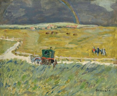 Pierre Bonnard
Ecole française
L'arc-en-ciel, La roulotte
Vers 1909
Huile sur bois (38 x 48