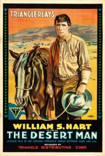 Old Western Movie - Vintage film poster for the 1917 film The Desert Man - Triangle plays