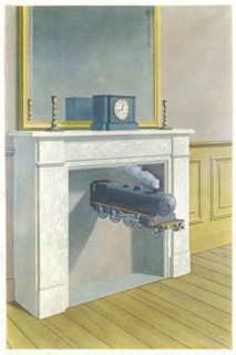 Time Transfixed (La Durée poignardée), 1938, oil on canvas. Painting by René Magritte. René Magritte ( 21 November 1898 – 15 August 1967) was a Belgian surrealist artist, who became well known for cre...