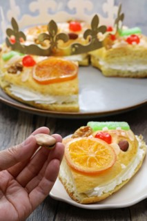 Roscón de reyes, Spanish King’s cake
getting a bean from a king cake.