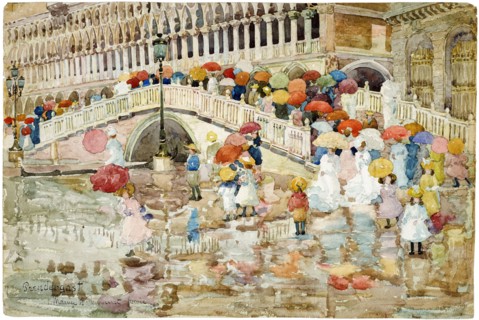 Maurice Prendergast
Ecole américaine
Umbrellas in the Rain
1899
Aquarelle et crayon (35,4 x 53