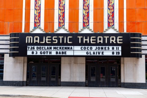 Majestic Theatre, an Art Deco theater on Woodward Avenue Detroit, the theatre is mainly a music venue. Detroit, Michigan, USA