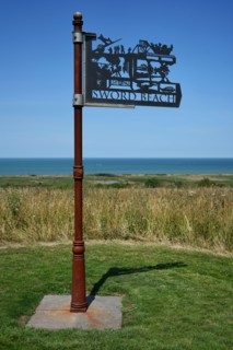 Metal Utah Beach Marker at The British Normandy Memorial.