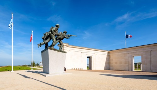 The "D-Day Sculpture" in the British Normandy Memorial in Ver-sur-Mer, France, dedicated to British soldiers killed during the Normandy landings.