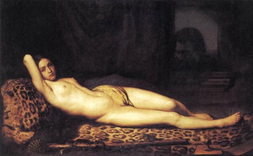 Nude Girl on a Panther Skin 1844 by Felix Trutat