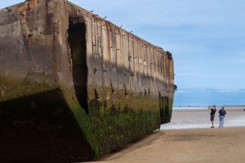 D-Day Ponton 449 on Gold Beach at Arromanches-les-Bains, Normandy, France