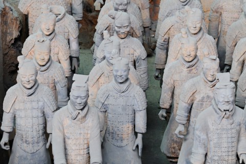 The Terracotta Warriors Infantrymen from the buried funerary army at Xian Shaanxi province China