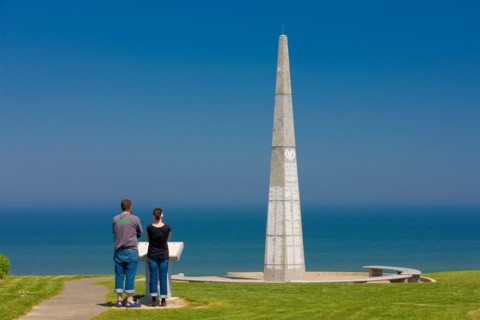 The 1st infantry division monument near Omaha Beach Normandy France