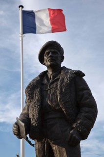 Statue of Field Marshall Viscount Montgomery of Alamein ('Monty'), Colleville-Montgomery-Plage near Ouistreham, Normandy, France