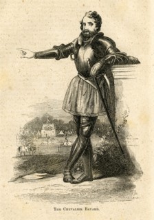Circa 1850s engraving, "The Chevalier Bayard."