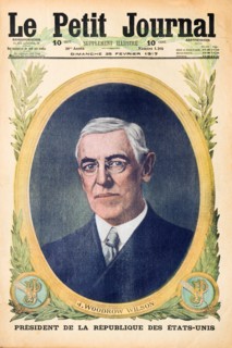 Le Petit Journal Illustrated Supplement (25-02-17): Front cover showing US President Thomas Woodrow Wilson (1856-1924)