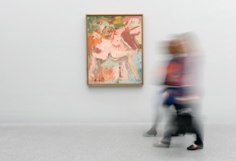 Visitors walk past the painting 'Flowers, Mary's Table' from 1971 by Willem de Kooning at the Pinakothek der Moderne in Munich, Germany, 29 March 2012. On the occasion of its 10th anniversary the Pina...