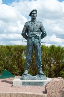 Statue of brigadier Lord Lovat, Ouistreham, Sword Beach, site of Normandy landings
