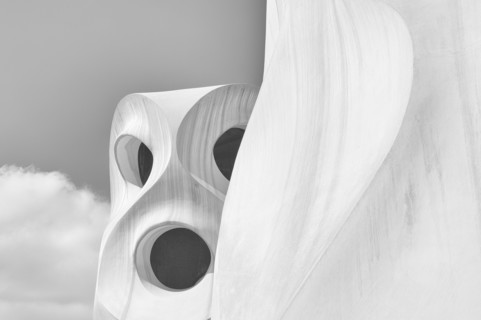 Abstract of rooftop ventilator at Gaudi's Casa Milà (La Pedrera), Barcelona