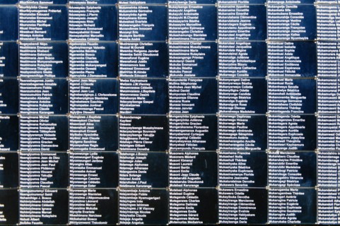 The names of the victims of the 1994 genocide in Rwanda. Kigali Genocide Memorial Centre. Kigali, Rwanda.