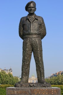 Statue of Field Marshal Bernard Law Montgomery (1887-1976) in Brussels, Belgium