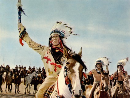 American Indians in a scene from the film "Custer of the West"