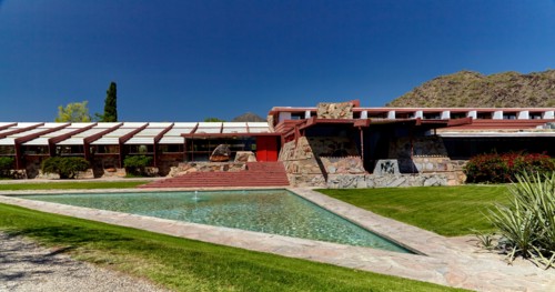 Walkway at Taliesan West, designed by architect Frank Lloyd Wright