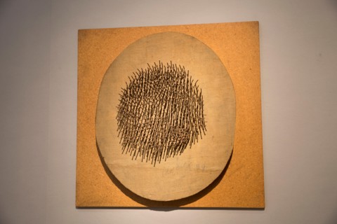 London, UK. 6th Mar, 2017. Bonhams Post-war and Contemporary Art Sale photocall took place in New Bond Street, London. GŸnther Uecker's Oval (estimated at £450,000-650,000) and Vogel (estimated at £40...