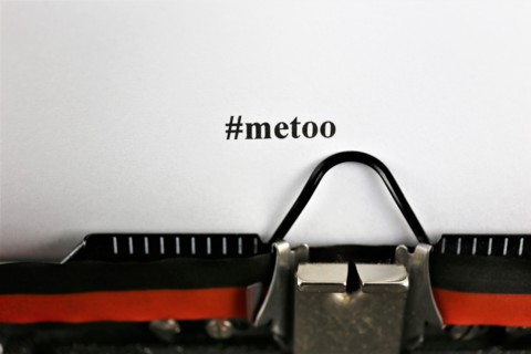 An concept image of a vintage typewriter with the  MeToo
