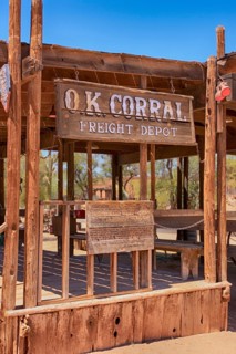 The OK Corral Freight Depot at the Old Tucson Film Studios amusement park in Arizona